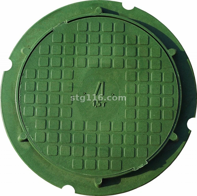 Люк канализационный полимерно-песчаный (легкий) (1,5т) Дачный зеленый ВП